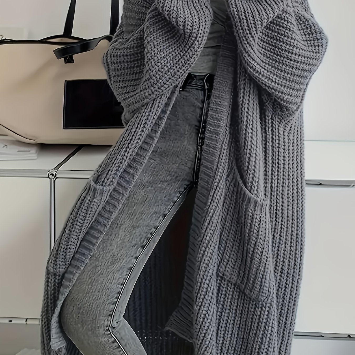 Cardigan en maille ceinturé confortable pour femmes