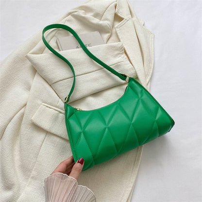 Sac baguette en cuir matelassé