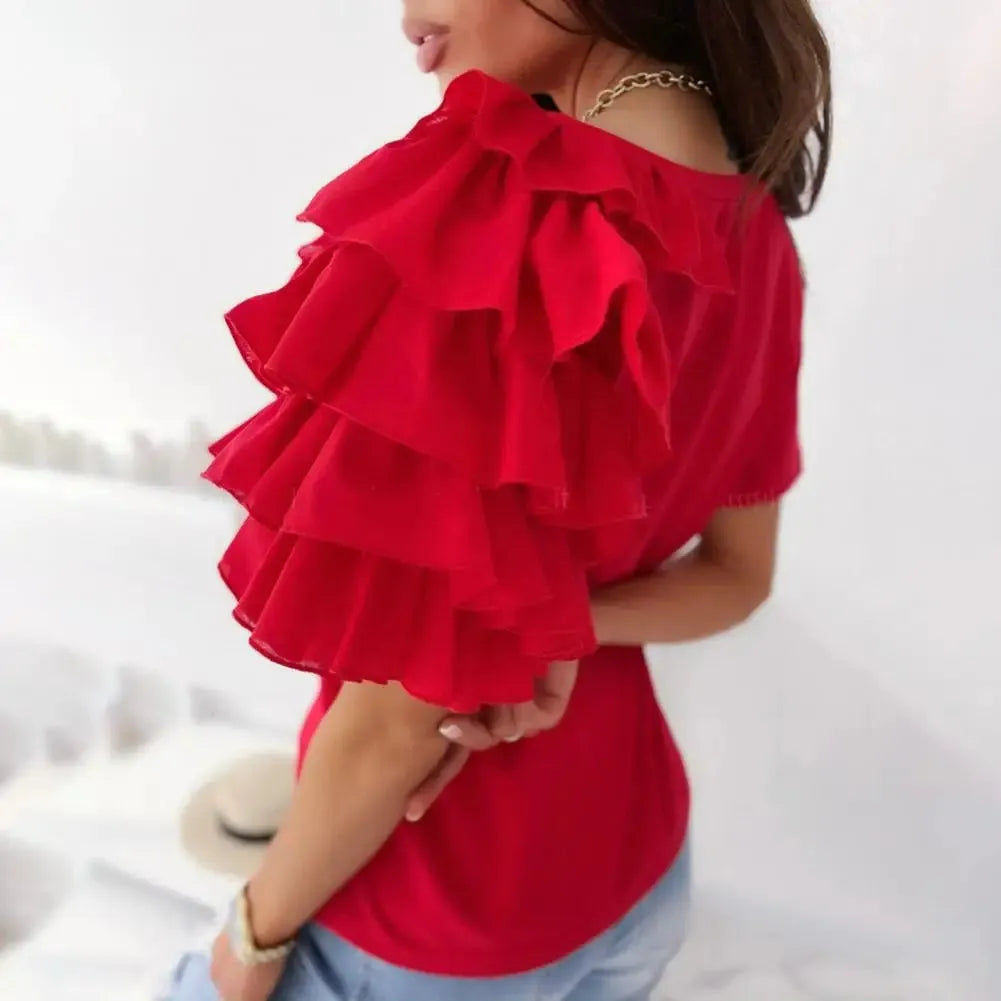 Élodie Lavin® | blouse à volant asymétrique