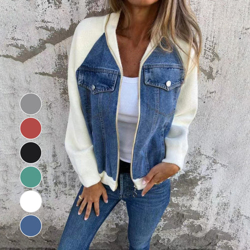 Veste en jean décontractée classique pour femmes