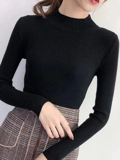 Pull en laine côtelé confortable pour femmes