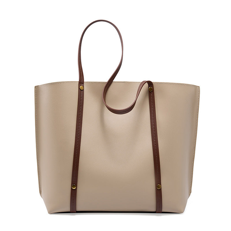 Sac fourre tout en cuir lisse