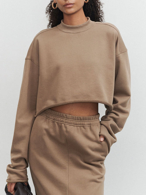 Sweat-shirt court confortable pour un style chic décontracté