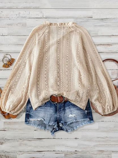 Blouse à manches longues et col en V