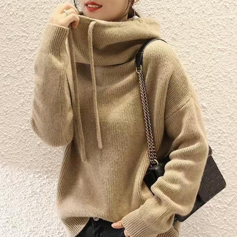 Pull à capuche en maille confortable pour un style décontracté