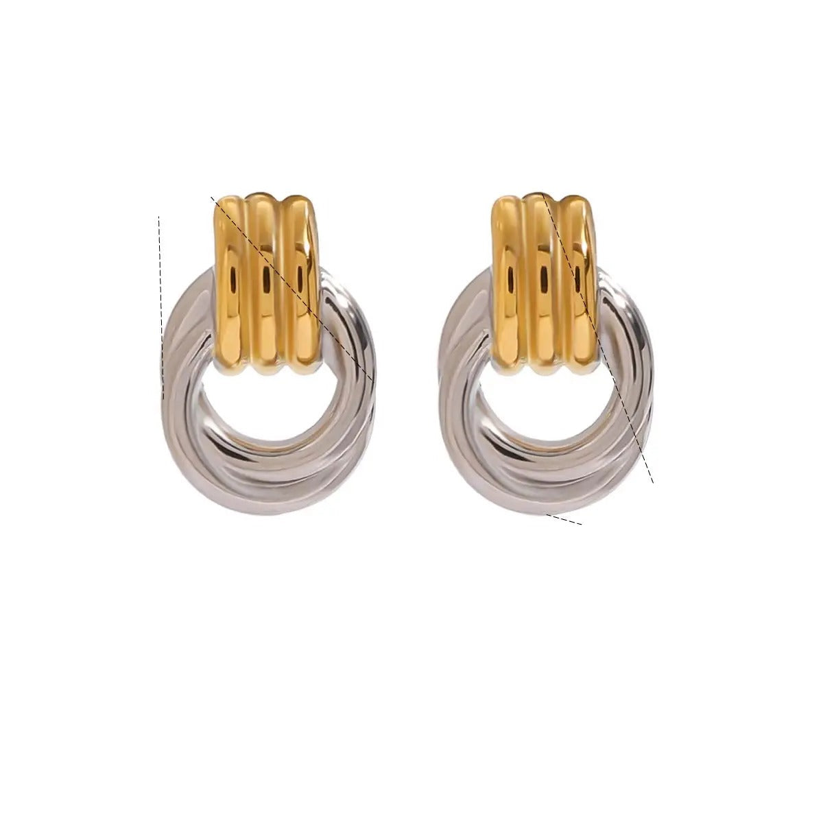 Élodie Lavin® | Boucles d’oreilles anneaux entrelacés en métal poli