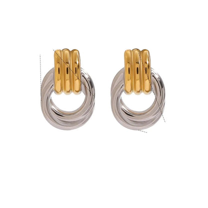 Élodie Lavin® | Boucles d’oreilles anneaux entrelacés en métal poli