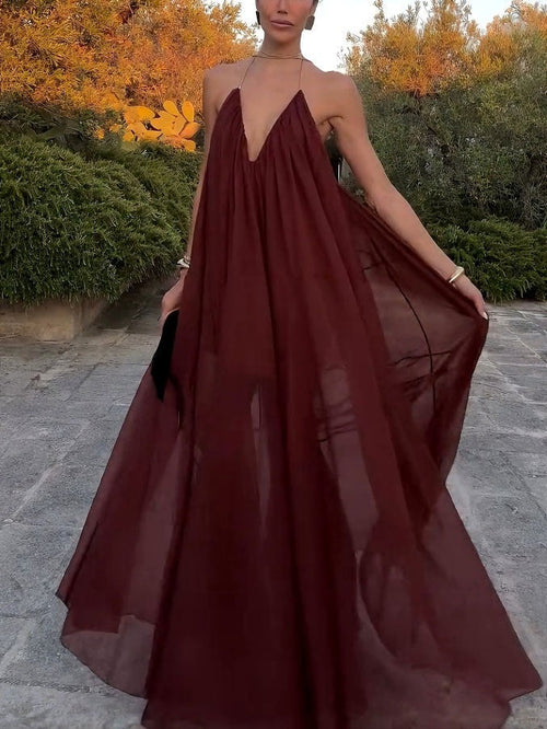Robe élégante à col en V