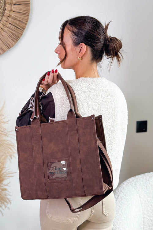 Sac The Tote Bag Suédine Choco