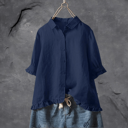 Carey™ | Chemise Élégante en Cotton et Lin