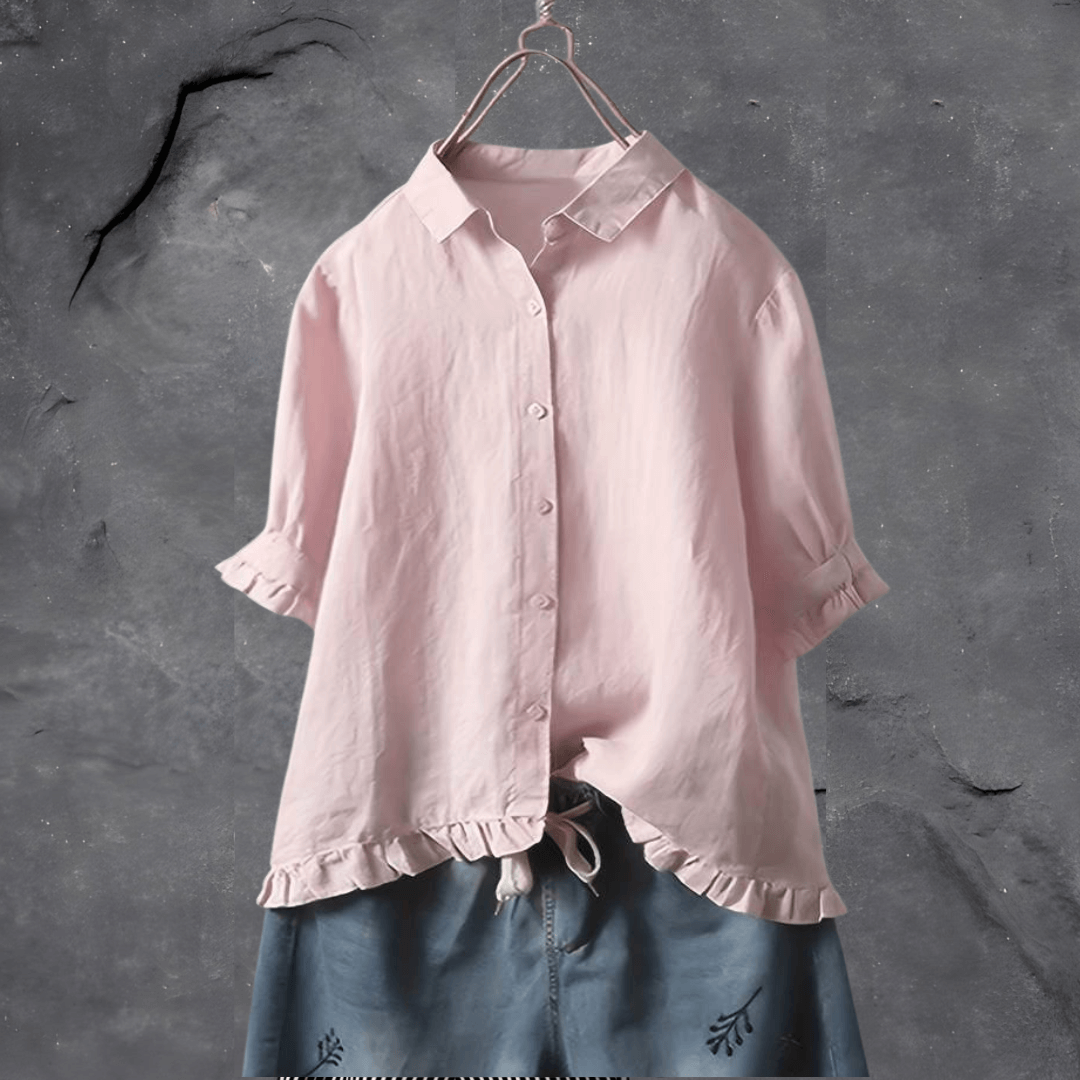 Carey™ | Chemise Élégante en Cotton et Lin