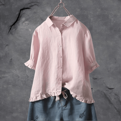 Carey™ | Chemise Élégante en Cotton et Lin