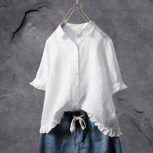 Carey™ | Chemise Élégante en Cotton et Lin