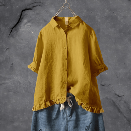 Carey™ | Chemise Élégante en Cotton et Lin