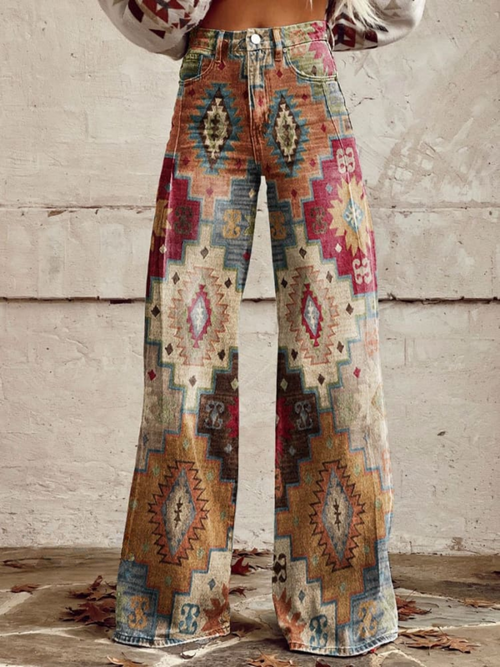 Pantalon boho évasé pour femme