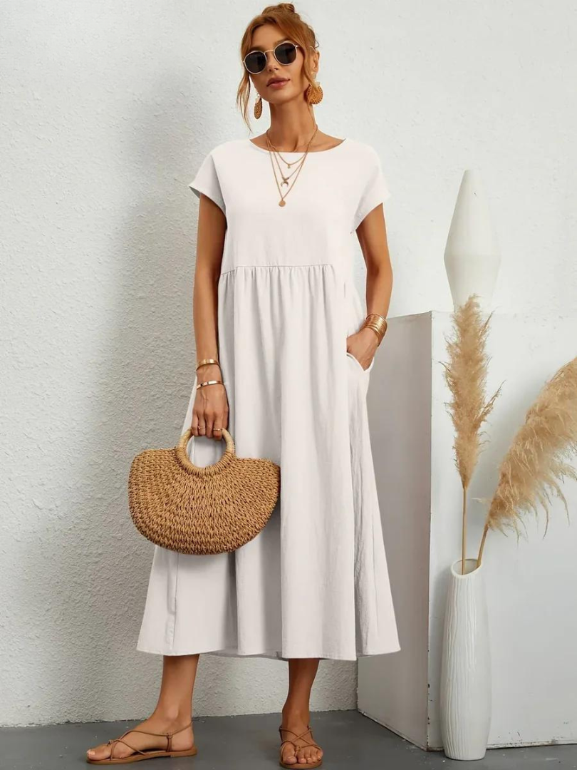 Ruby™ | Élégante Robe Essentielle en Coton et Lin