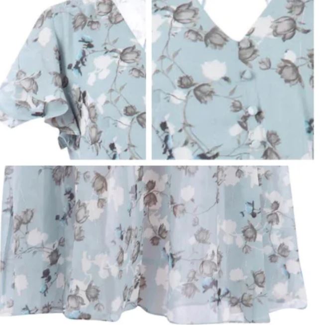 Robe manches courtes à imprimé floral