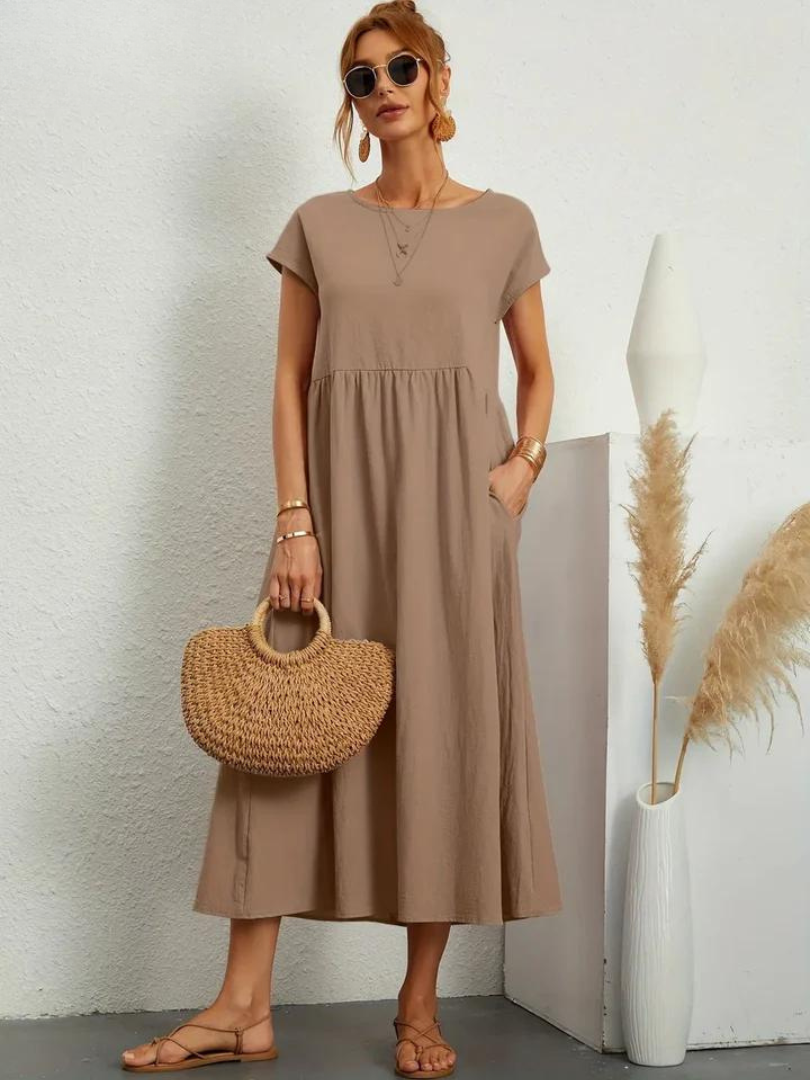 Ruby™ | Élégante Robe Essentielle en Coton et Lin