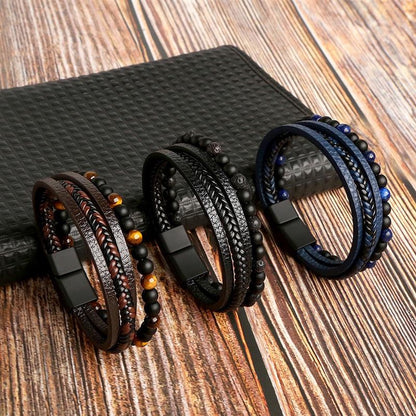 Bracelet Stell Artisanal En Cuir (Unisex)