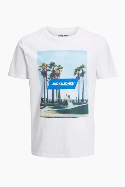 T-Shirt JJGEM TEE SS CREW NECK  Blanc