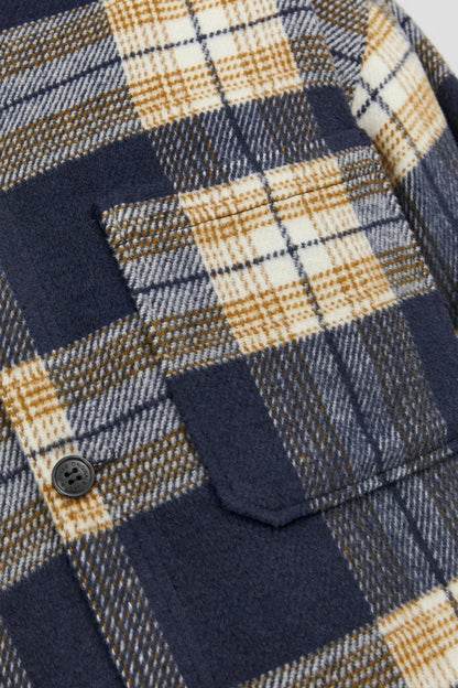 Chemise JORZAC CHECK OVERSHIRT LS SN Bleu Marine/Camel
