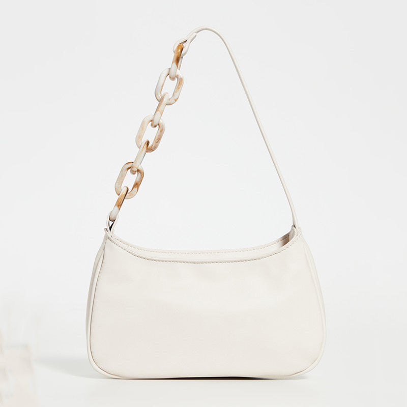 Sac à main en cuir texturé avec chaîne