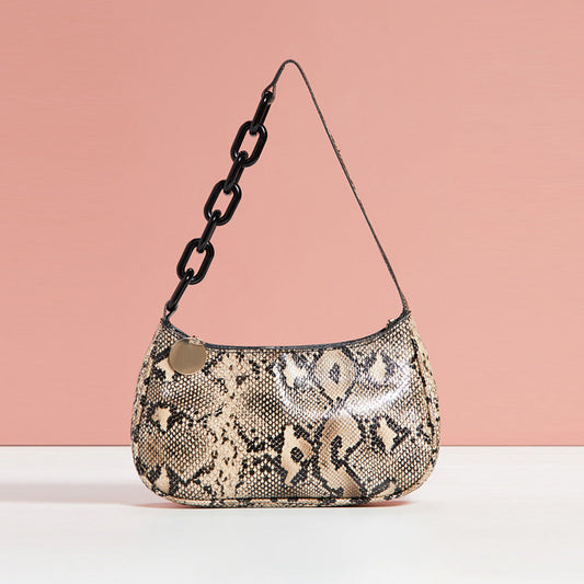 Sac à main en cuir texturé avec chaîne