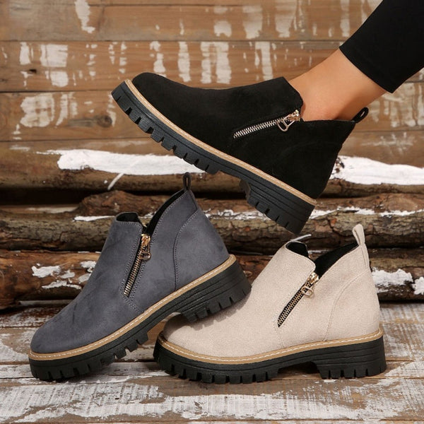Bottes chevilles en cuir chic pour femmes