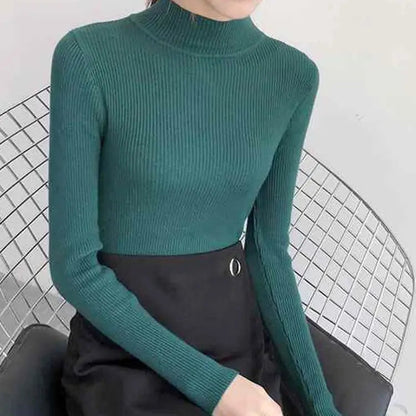 Pull en laine côtelé confortable pour femmes