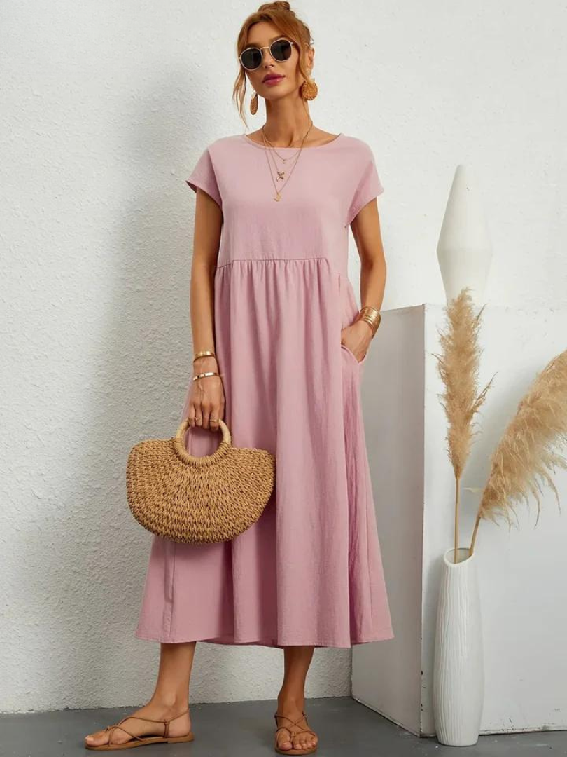 Ruby™ | Élégante Robe Essentielle en Coton et Lin
