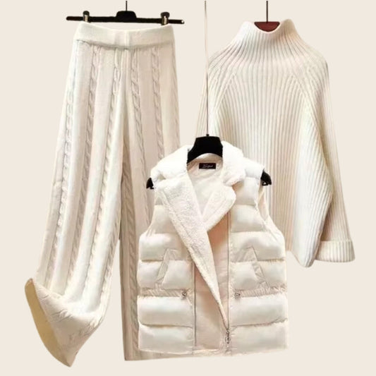 Ensemble Deux Pièces Tricot Élégant
