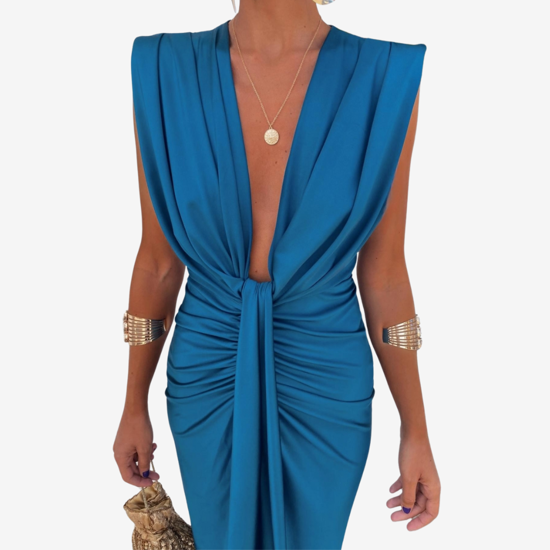 Assia™ Robe Midi Drapée