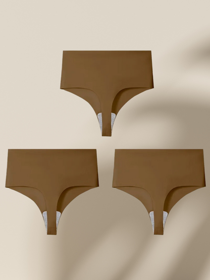 Lot de 3 Strings Sans Couture Taille Haute