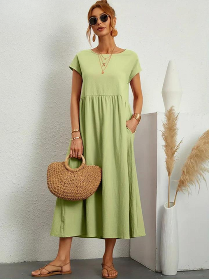 Ruby™ | Élégante Robe Essentielle en Coton et Lin