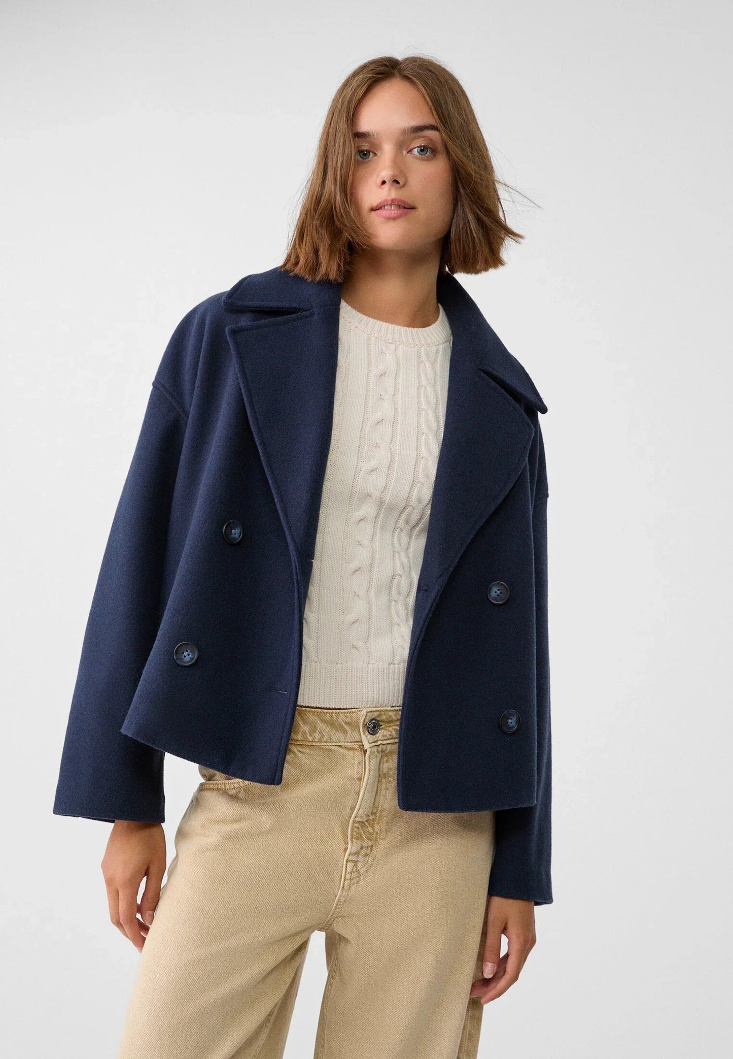 Veste courte chic à double boutonnage
