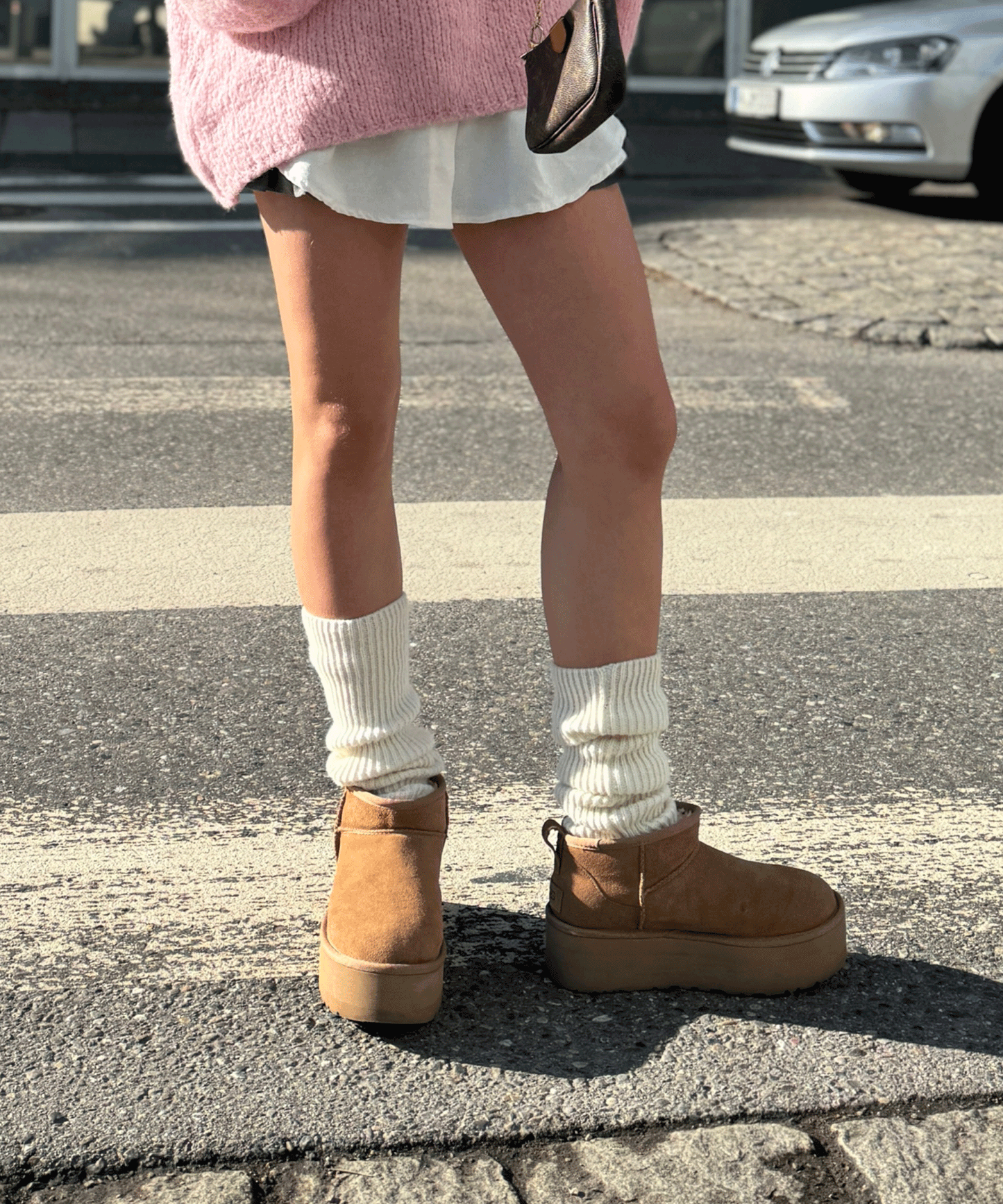 Bottes à plateforme en cuir marron pour un look quotidien élégant