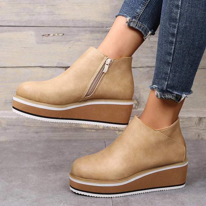 Bottes en cuir chics à la cheville pour un style quotidien