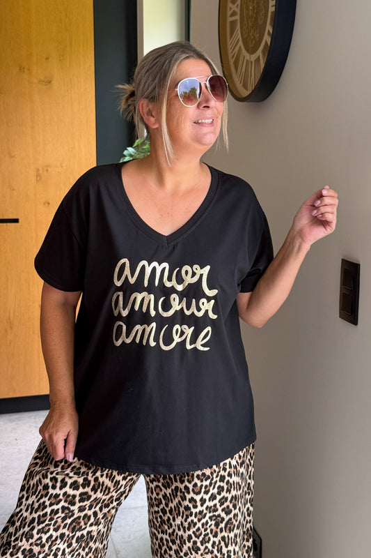 T-Shirt "Amor Amour Amore" Noir GT