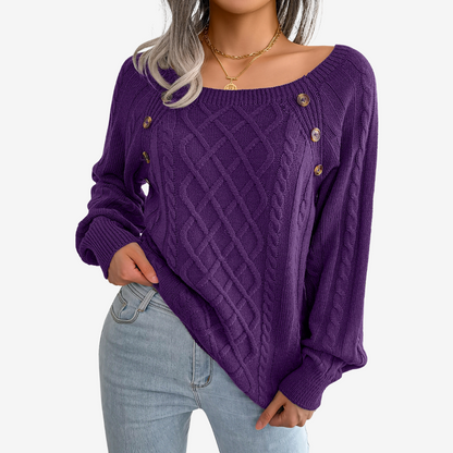 Meli™ Pull à Boutons Décoratifs