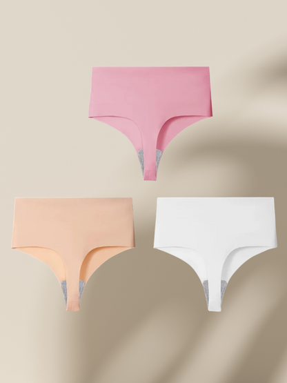 Lot de 3 Strings Sans Couture Taille Haute