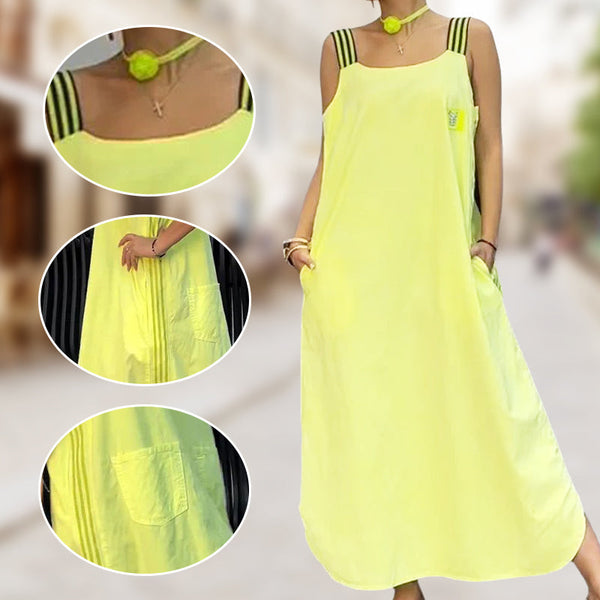 Robe maxi fluide avec larges bretelles et poches