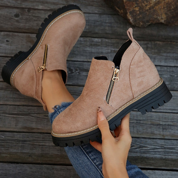 Bottes chevilles en cuir chic pour femmes