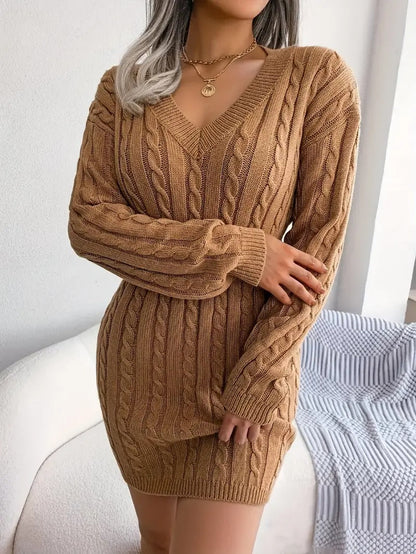 Robe-sweat confortable à col en V