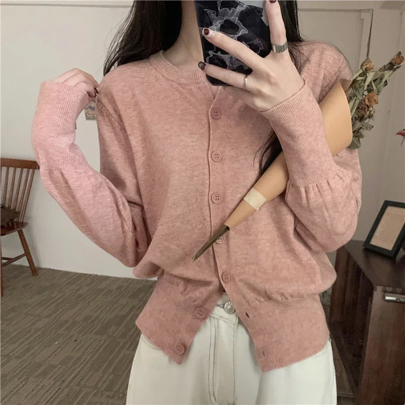 Cardigan tricoté en laine épaisse confortable