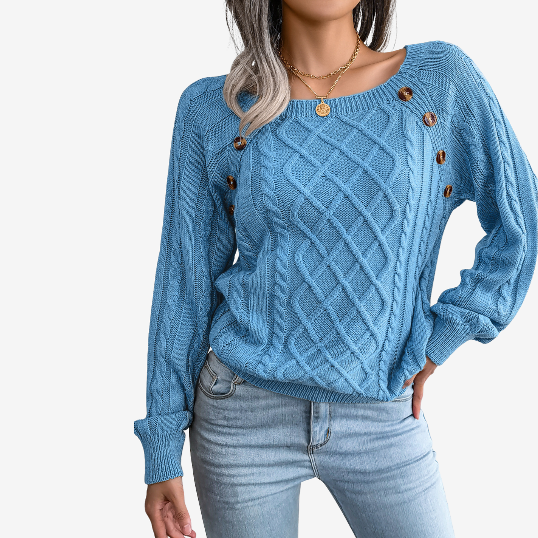 Meli™ Pull à Boutons Décoratifs