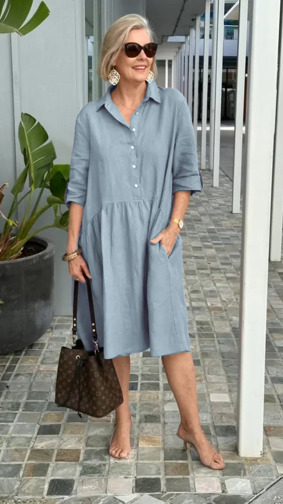 Nouvelle robe femme pour les loisirs en lin et coton