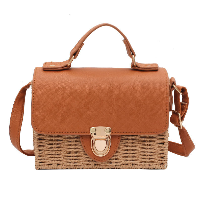Sac à bandoulière carré en fibre naturelle