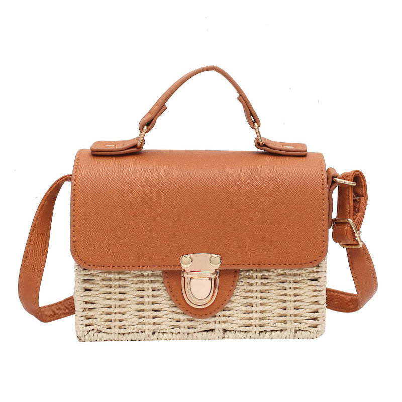 Sac à bandoulière carré en fibre naturelle