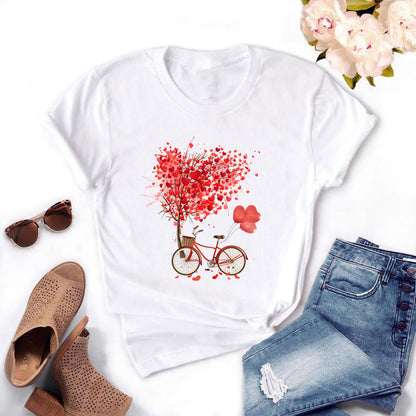 T-shirt noir à motif vélo