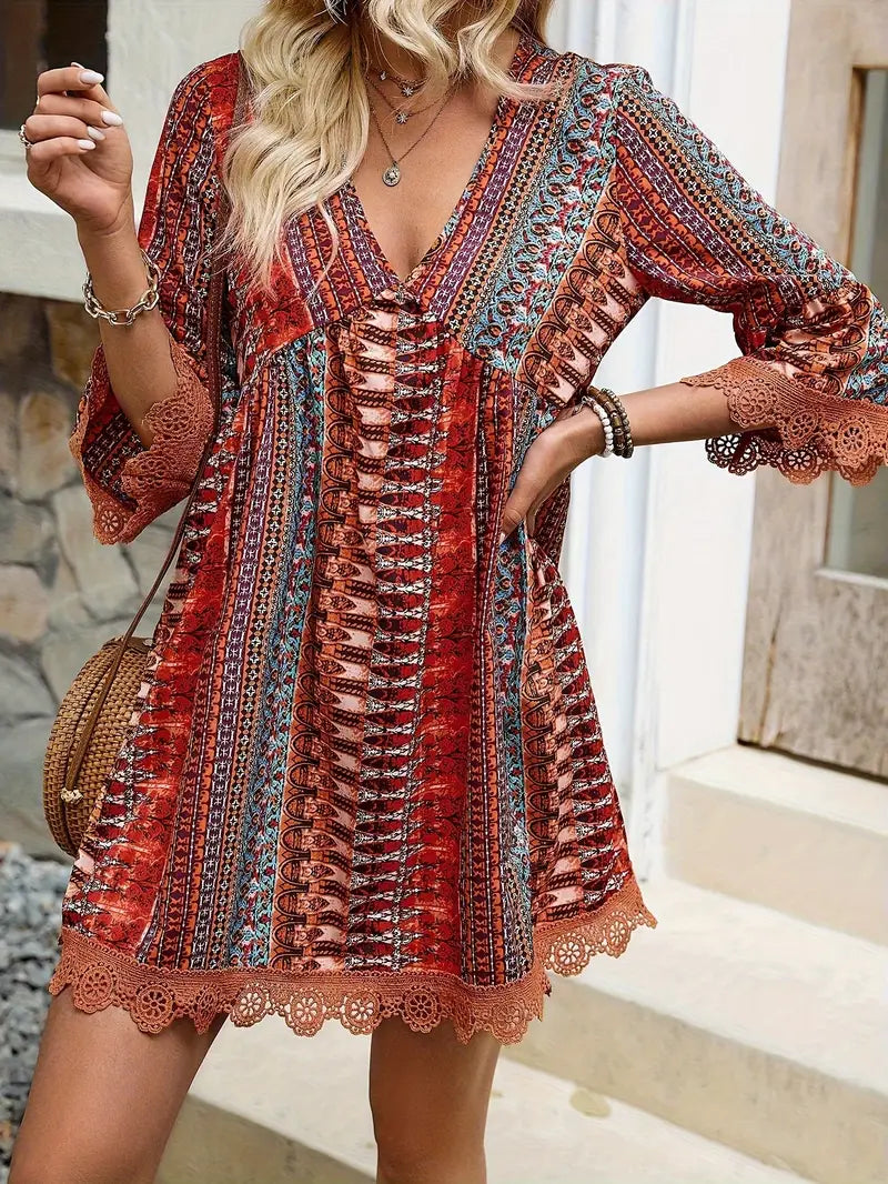 Robe Chic d'Été à Col V Profond